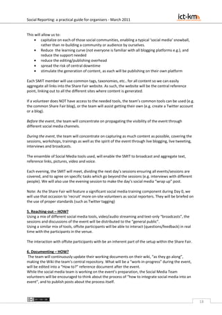Social Reporting from  Conferences, Workshops and Other Events:  A practical guide for organisers