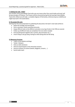 Social Reporting from  Conferences, Workshops and Other Events:  A practical guide for organisers