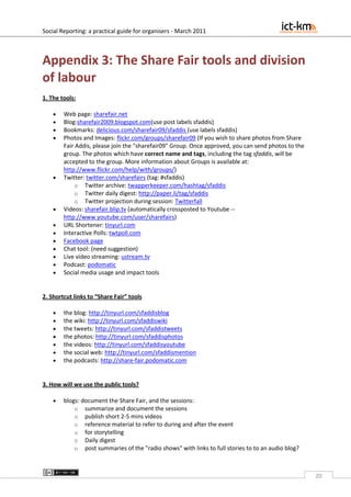 Social Reporting from  Conferences, Workshops and Other Events:  A practical guide for organisers