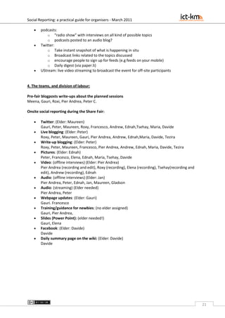 Social Reporting from  Conferences, Workshops and Other Events:  A practical guide for organisers