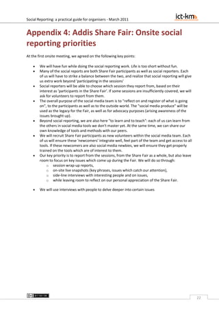 Social Reporting from  Conferences, Workshops and Other Events:  A practical guide for organisers