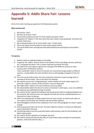 Social Reporting from  Conferences, Workshops and Other Events:  A practical guide for organisers