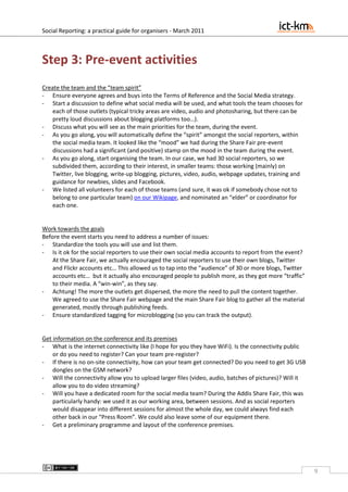 Social Reporting from  Conferences, Workshops and Other Events:  A practical guide for organisers