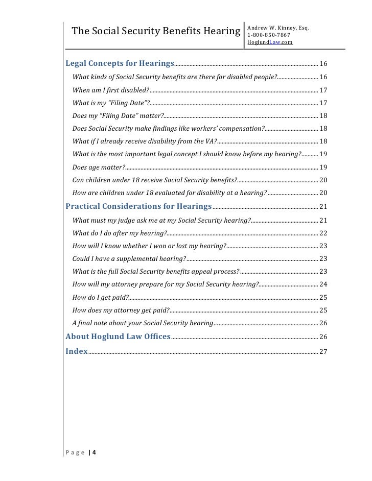 Hoglund Lawyer Guide to Social Security Disability Hearings