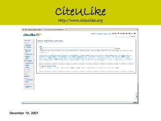 CiteULike http://www.citeulike.org 
