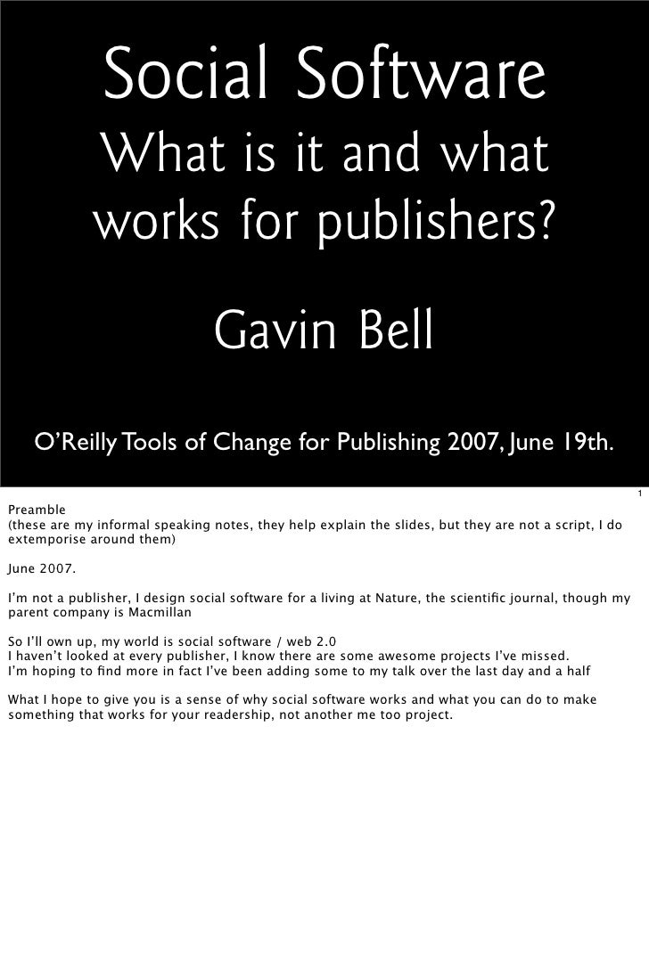 Social Software And Publishers Gavin Bell O Reilly Tools Of Chang Social Software And Publishers Gavin Bell O Reilly Tools Of Chang
