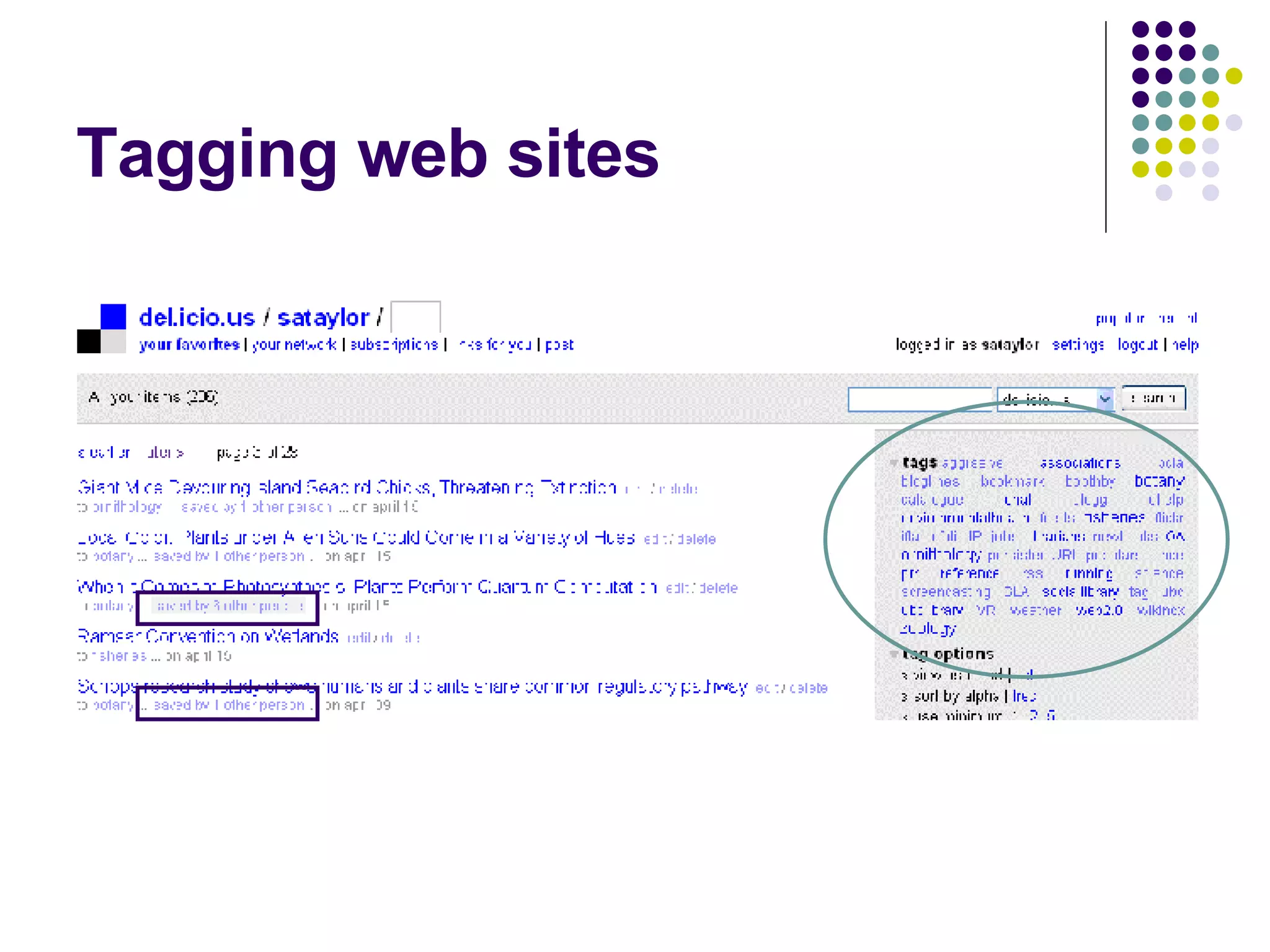 Tagging web sites