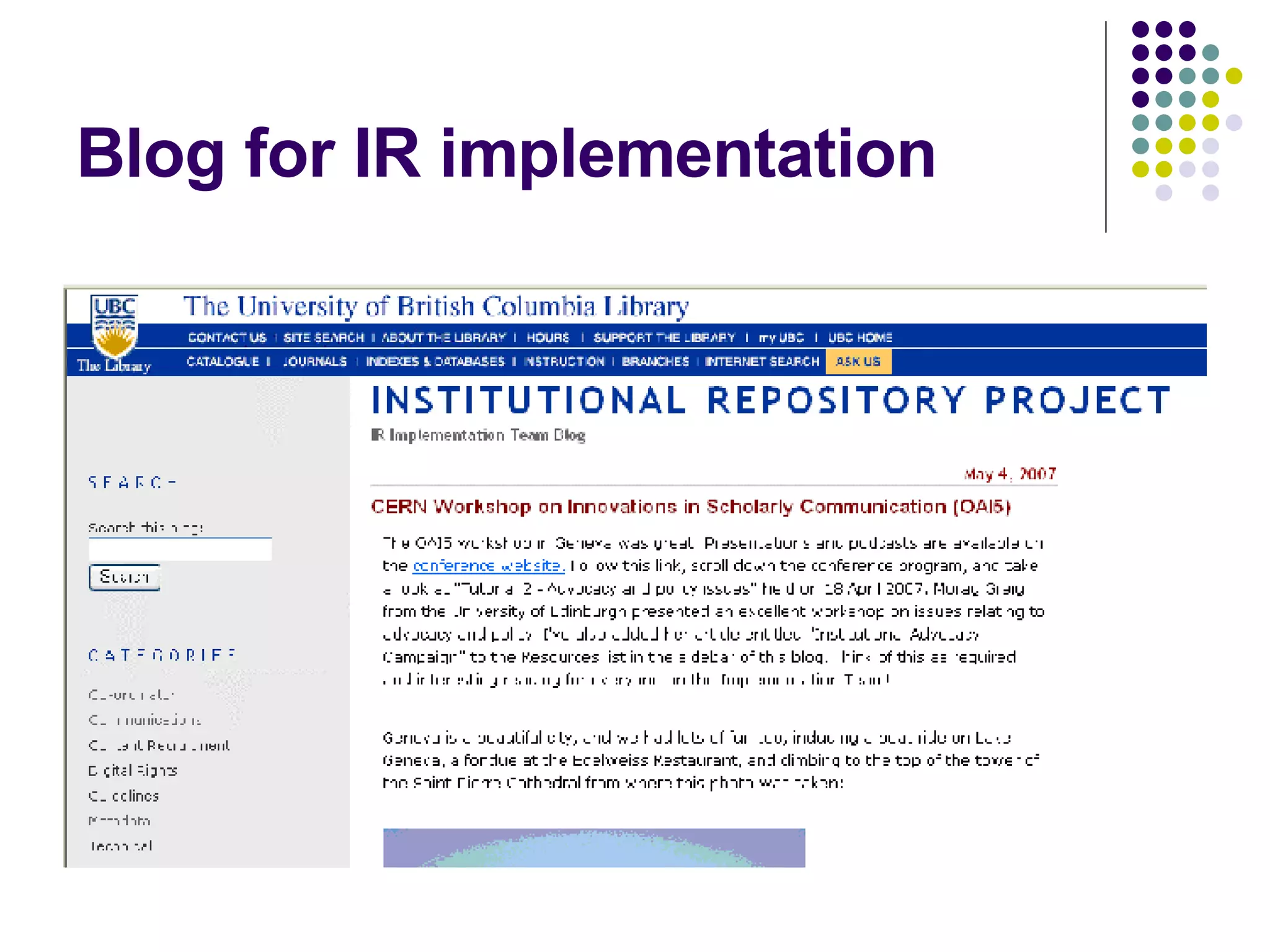 Blog for IR implementation