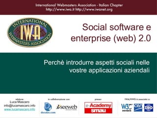Social software e enterprise (web) 2.0