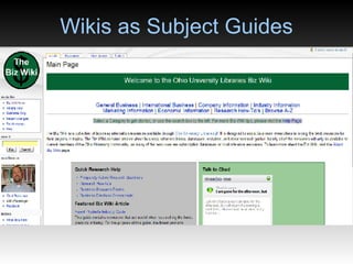 Wikis as Subject Guides 
