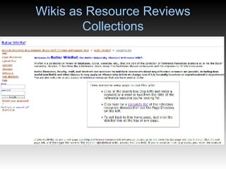 Wikis as Resource Reviews Collections 