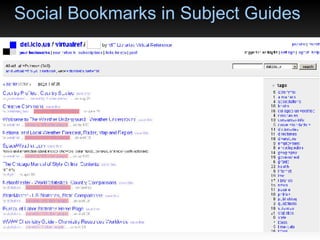 Social Bookmarks in Subject Guides 