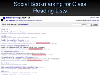 Social Bookmarking for Class Reading Lists 