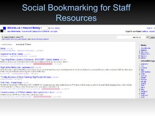 Social Bookmarking for Staff Resources 