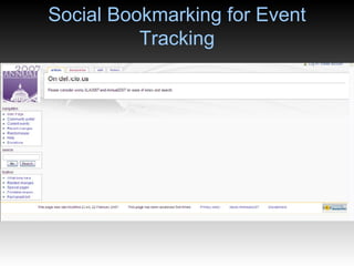 Social Bookmarking for Event Tracking 