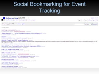 Social Bookmarking for Event Tracking 