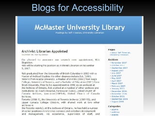 Blogs for Accessibility 