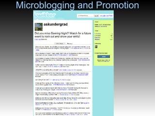 Microblogging and Promotion 