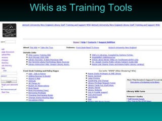 Wikis as Training Tools 