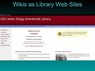 Wikis as Library Web Sites 