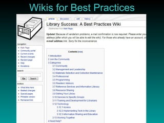 Wikis for Best Practices 