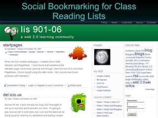 Social Bookmarking for Class Reading Lists 