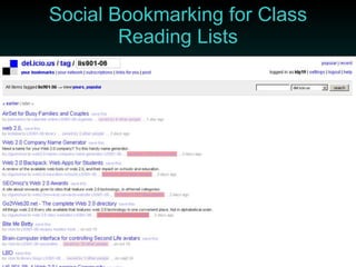 Social Bookmarking for Class Reading Lists 