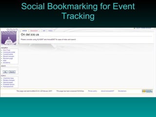 Social Bookmarking for Event Tracking 