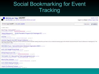 Social Bookmarking for Event Tracking 