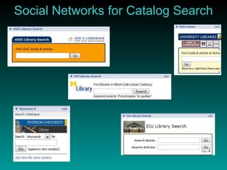 Social Networks for Catalog Search 