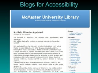 Blogs for Accessibility 