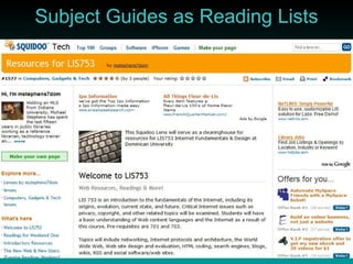 Subject Guides as Reading Lists 