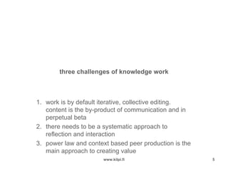 Social Software Supporting Knowledge Work