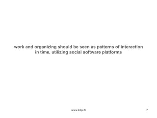 Social Software Supporting Knowledge Work