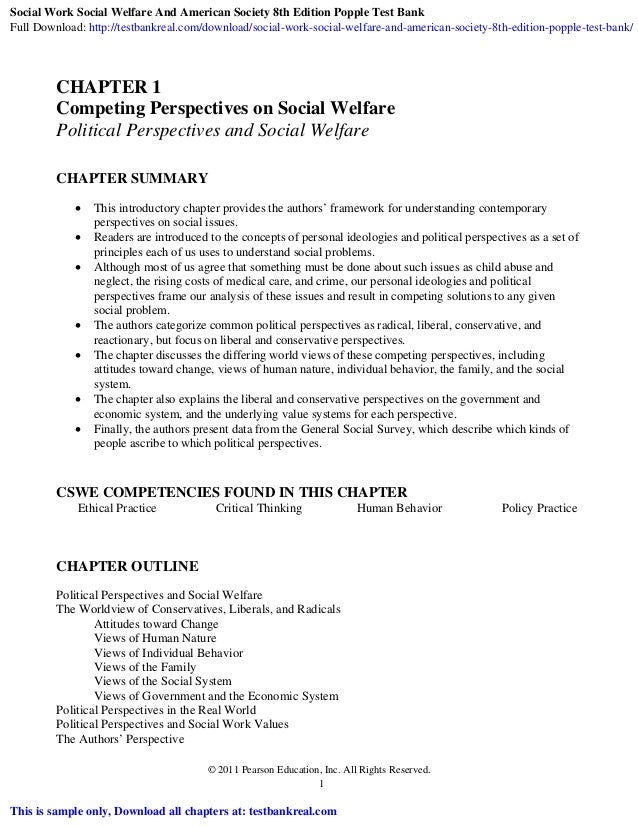 Social Work Social Welfare and American Society 8th Edition Popple Te…