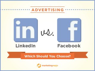 LinkedInLinkedIn FacebookFacebook
vs.vs.
Which Should You Choose?
ADVERTISING
 