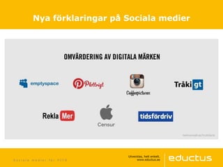 S o c i a l a m e d i e r f ö r P I Y O
Nya förklaringar på Sociala medier
 