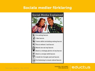 S o c i a l a m e d i e r f ö r P I Y O
Sociala medier förklaring
 