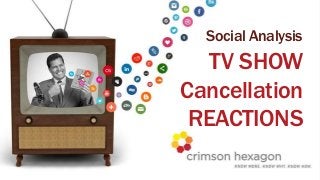 PROPRIETARY & CONFIDENTIAL
Social Analysis
TV SHOW
Cancellation
REACTIONS
 
