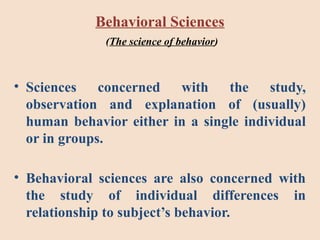 Comprehensive Introduction to Social and Behavioral Sciences and Their ...