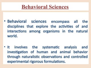 Comprehensive Introduction to Social and Behavioral Sciences and Their ...