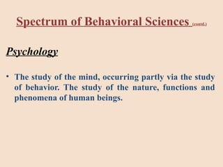 Comprehensive Introduction to Social and Behavioral Sciences and Their ...