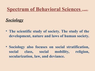 Comprehensive Introduction to Social and Behavioral Sciences and Their ...