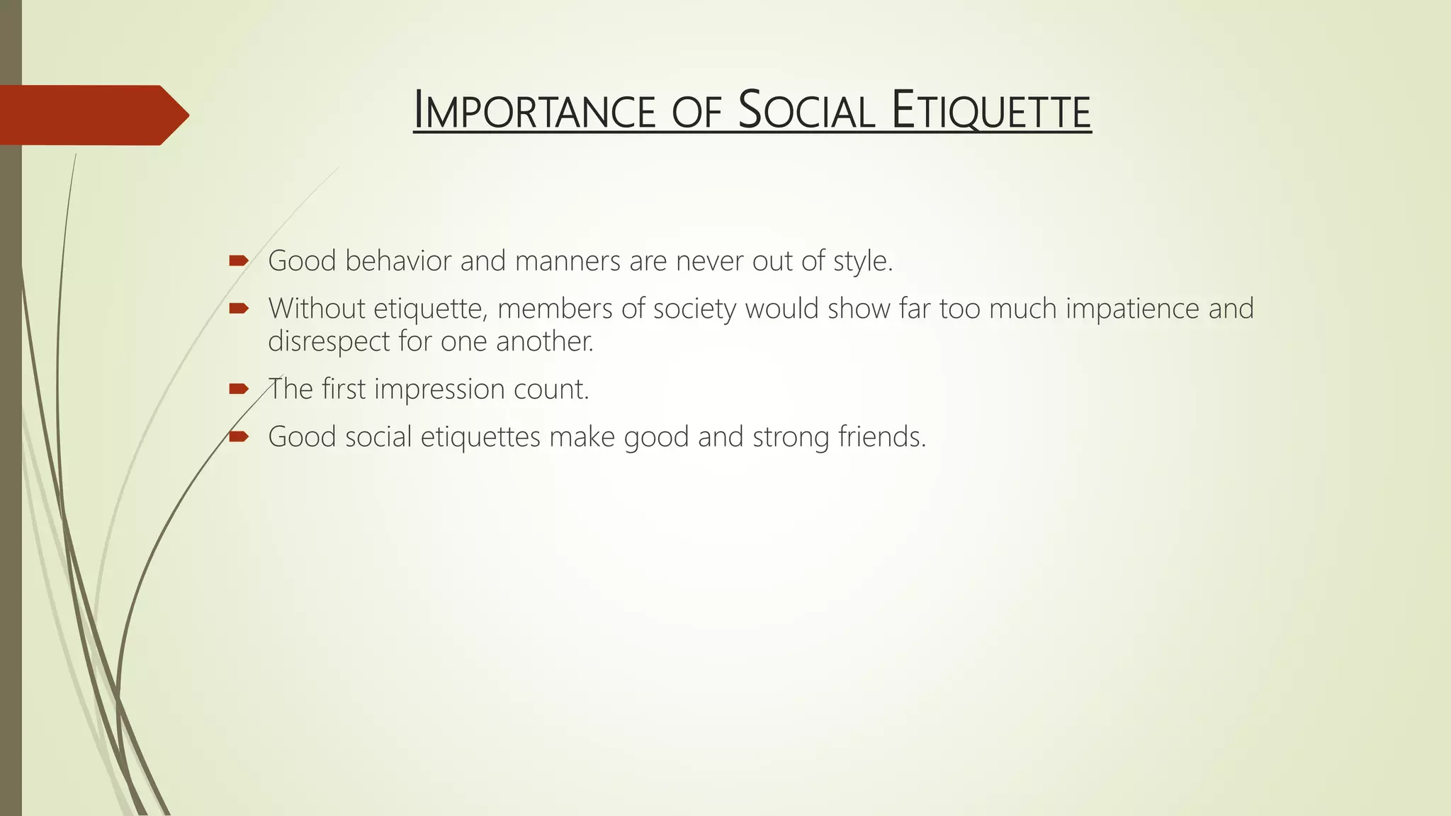 Social Etiquette Examples