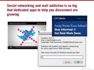 Social networking and mail addiction is so big that dedicated apps to help you disconnect are growing,[object Object]