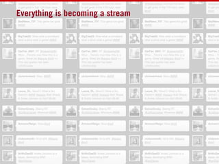 Everything is becoming a stream<br />