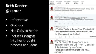 Janet Fouts
@jfouts
Variety of content:
• Curated
• Inspiring
• Field related
• Humor
• Personal
 