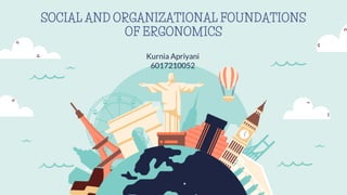 SOCIAL AND ORGANIZATIONAL FOUNDATIONS
OF ERGONOMICS
Kurnia Apriyani
6017210052
 