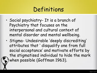 Phenomenology and the Social Context of Psychiatry: Social