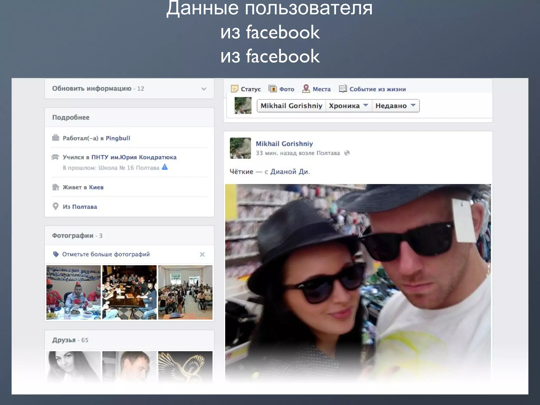 Данные пользователя
facebookиз
facebookиз
 